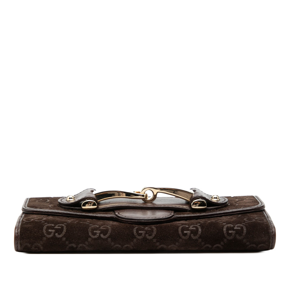 Pre-Loved Gucci GG Suede Pelham Continental Long Wallet - Picture 3 of 9